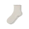 Bombas Ruffle Rib Quarter Socks In Neutral