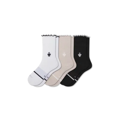 Bombas Ruffle Sport Half Calf Sock 3-pack In Black