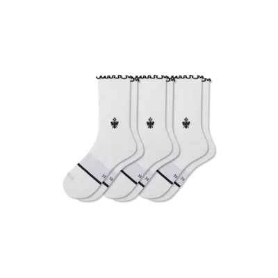 Bombas Ruffle Sport Half Calf Sock 3-pack In White