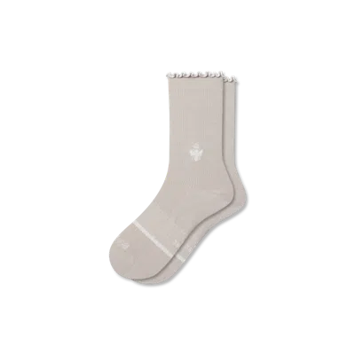 Bombas Ruffle Sport Half Calf Socks In Neutral