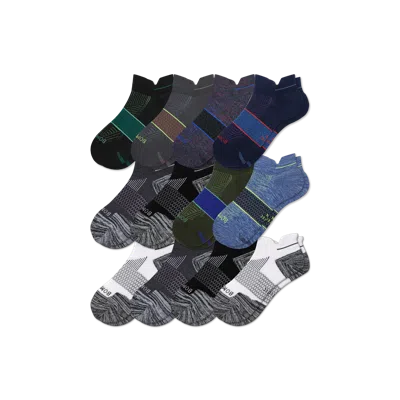 Bombas Running Ankle Sock 12-pack In Navy Green Multi Mix