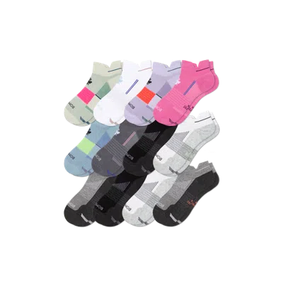Bombas Running Ankle Sock 12-pack In Purple Core Mix