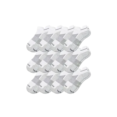 Bombas Running Ankle Sock 12-pack In White Heather