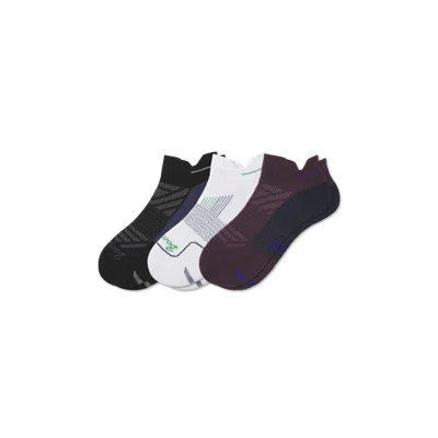 Bombas Running Ankle Sock 3-pack In Black Plum Mix