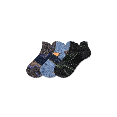 Bombas Running Ankle Sock 3-pack In Midnight Fjord Mix