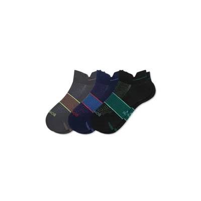 Bombas Running Ankle Sock 3-pack In Navy Green Mix