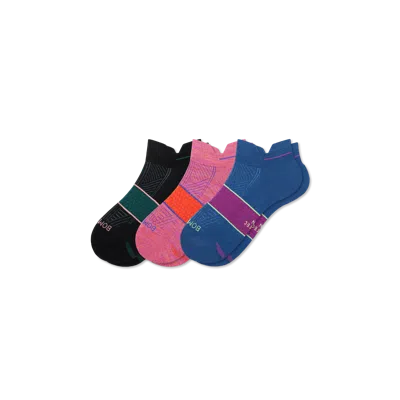 Bombas Running Ankle Sock 3-pack In Pink Blue Mix