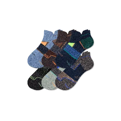 Bombas Running Ankle Sock 6-pack In Black Fjord Mix