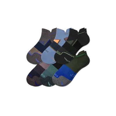 Bombas Running Ankle Sock 6-pack In Black Olive Mix