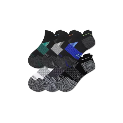 Bombas Running Ankle Sock 6-pack In Black Sapphire Multi Mix