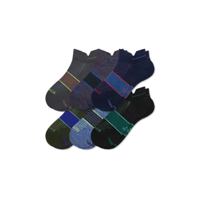 Bombas Running Ankle Sock 6-pack In Navy Green Mix