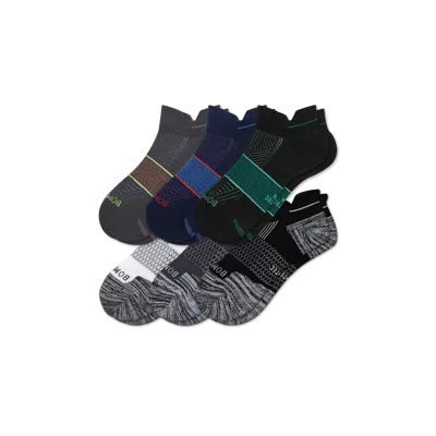 Bombas Running Ankle Sock 6-pack In Navy Green Multi Mix