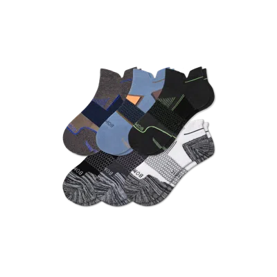 Bombas Running Ankle Sock 6-pack In Neon Cobalt Mix