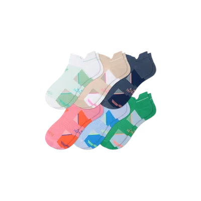 Bombas Running Ankle Sock 6-pack In Pebble Sea Mix