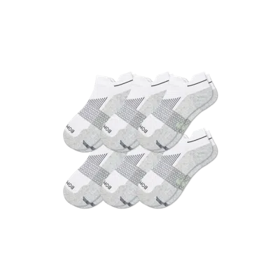 Bombas Running Ankle Sock 6-pack In White Heather