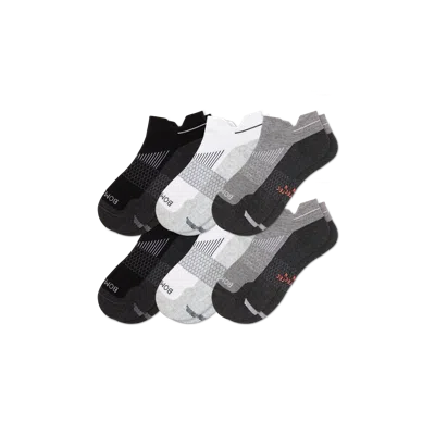 Bombas Running Ankle Sock 6-pack In White Heather Mix