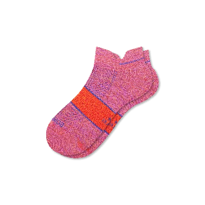 Bombas Running Ankle Socks In Tomato Cobalt