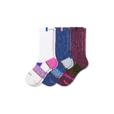 Bombas Running Calf Sock 3-pack In Dark Sky Pink Mix