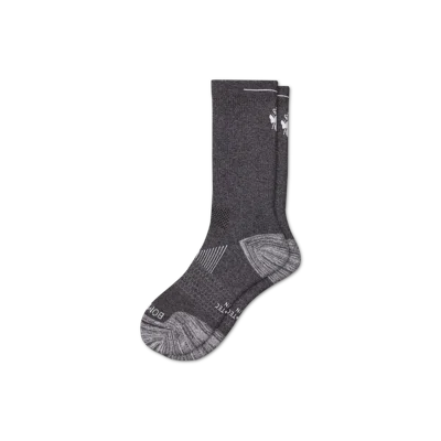 Bombas Running Calf Sock In Charcoal With Bee