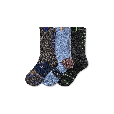 Bombas Running Crew Sock 3-pack In Midnight Fjord Mix