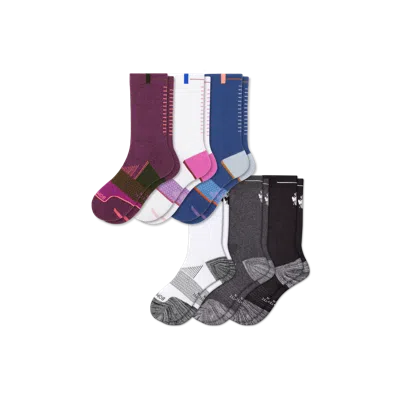 Bombas Running Crew Sock 6-pack In Peach Cloud Mix