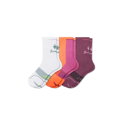 Bombas Running Half Calf Sock 3-pack In White Peach Mix