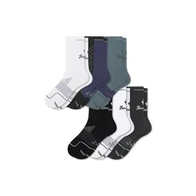 Bombas Running Half Calf Sock 6-pack In Black Surf Mix