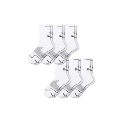 Bombas Running Half Calf Sock 6-pack In White