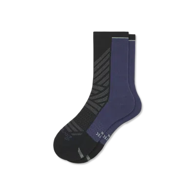 Bombas Running Half Calf Socks In Black Dusk
