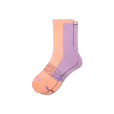 Bombas Running Half Calf Socks In Neon Peach