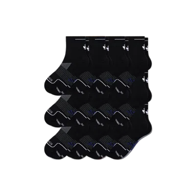 Bombas Running Quarter Sock 12-pack In Black