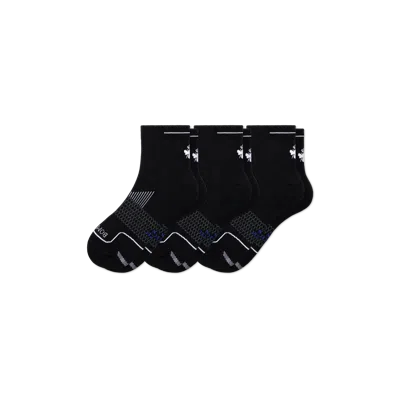 Bombas Running Quarter Sock 3-pack In Black Cobalt