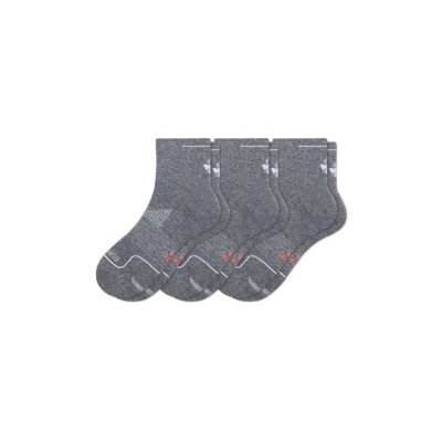Bombas Running Quarter Sock 3-pack In Gray