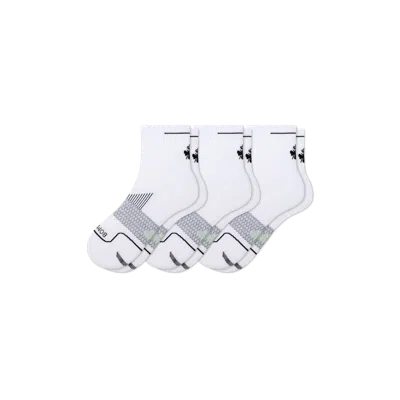 Bombas Running Quarter Sock 3-pack In True White