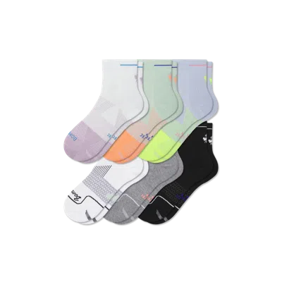 Bombas Running Quarter Sock 6-pack In Black