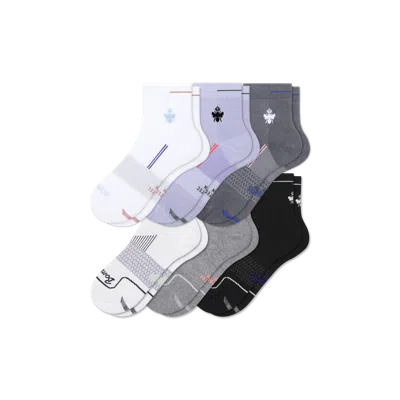 Bombas Running Quarter Sock 6-pack In Purple Gaze Mix