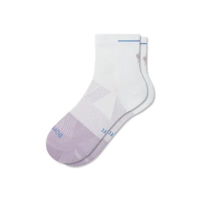 Bombas Running Quarter Socks In White