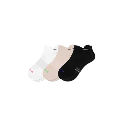 Bombas Runpro Ankle Sock 3-pack In White Pebble Mix