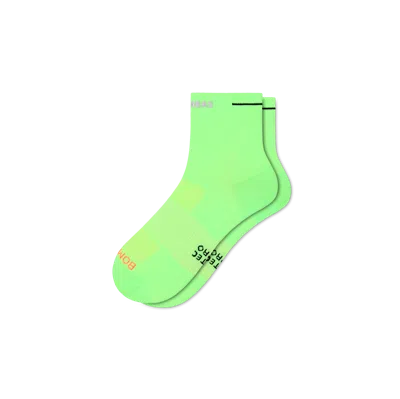 Bombas Runpro Quarter Socks In Neon Lime