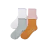 Bombas Scallop Cuff Quarter Sock 4-pack In Misty Sky Mix