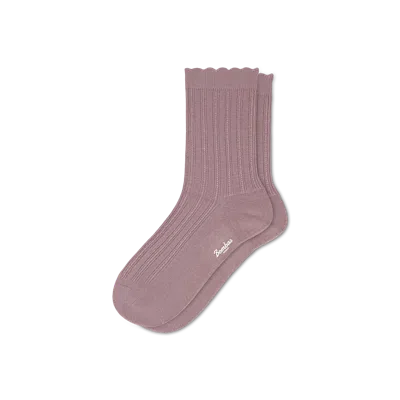 Bombas Scallop Half Calf Socks In Mauve