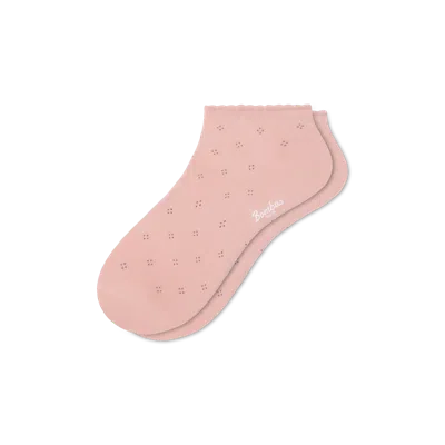 Bombas Scallop Lightweight Ankle Socks In Pink