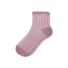 Bombas Sheer Gingham Quarter Socks In Mauve