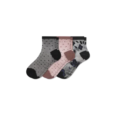 Bombas Sheer Quarter Sock 3-pack