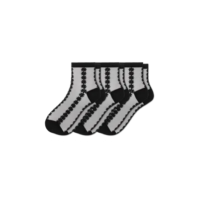 Bombas Sheer Quarter Sock 3-pack In Black