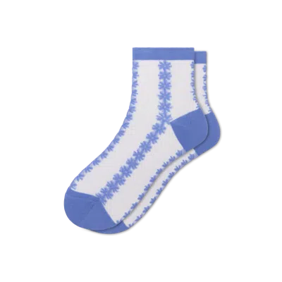 Bombas Sheer Quarter Socks In Purple