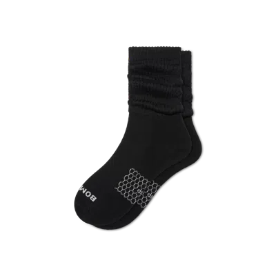 Bombas Slouchy Rib Calf Socks In Black