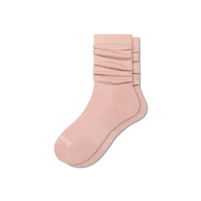 Bombas Slouchy Rib Calf Socks In Pink Sandstone