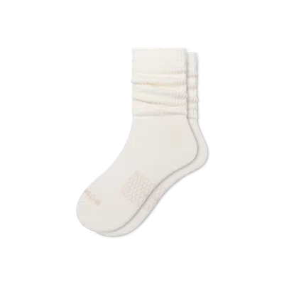 Bombas Slouchy Rib Calf Socks In Soft White