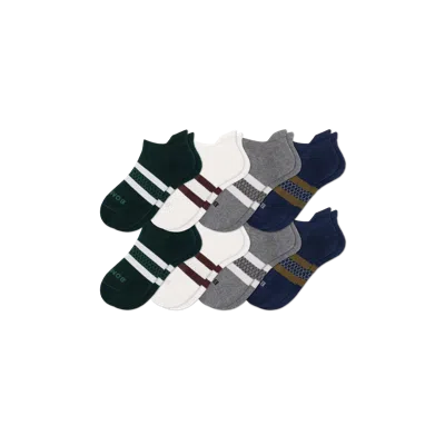 Bombas Solids Ankle Sock 8-pack In Forest Blue Mix